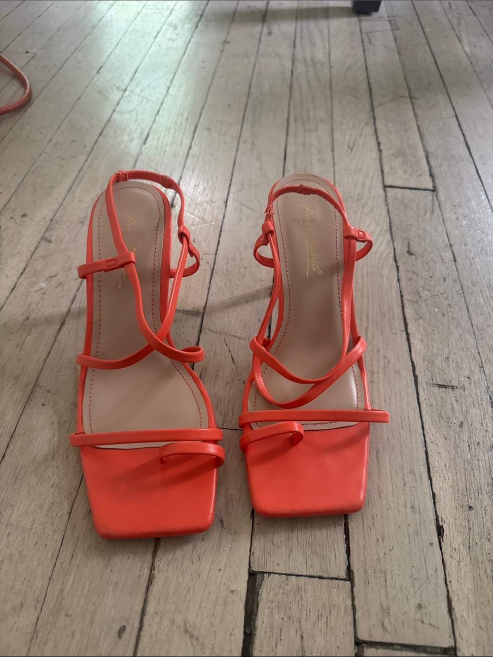 Michele Coral Strappy Square-Toe Heels